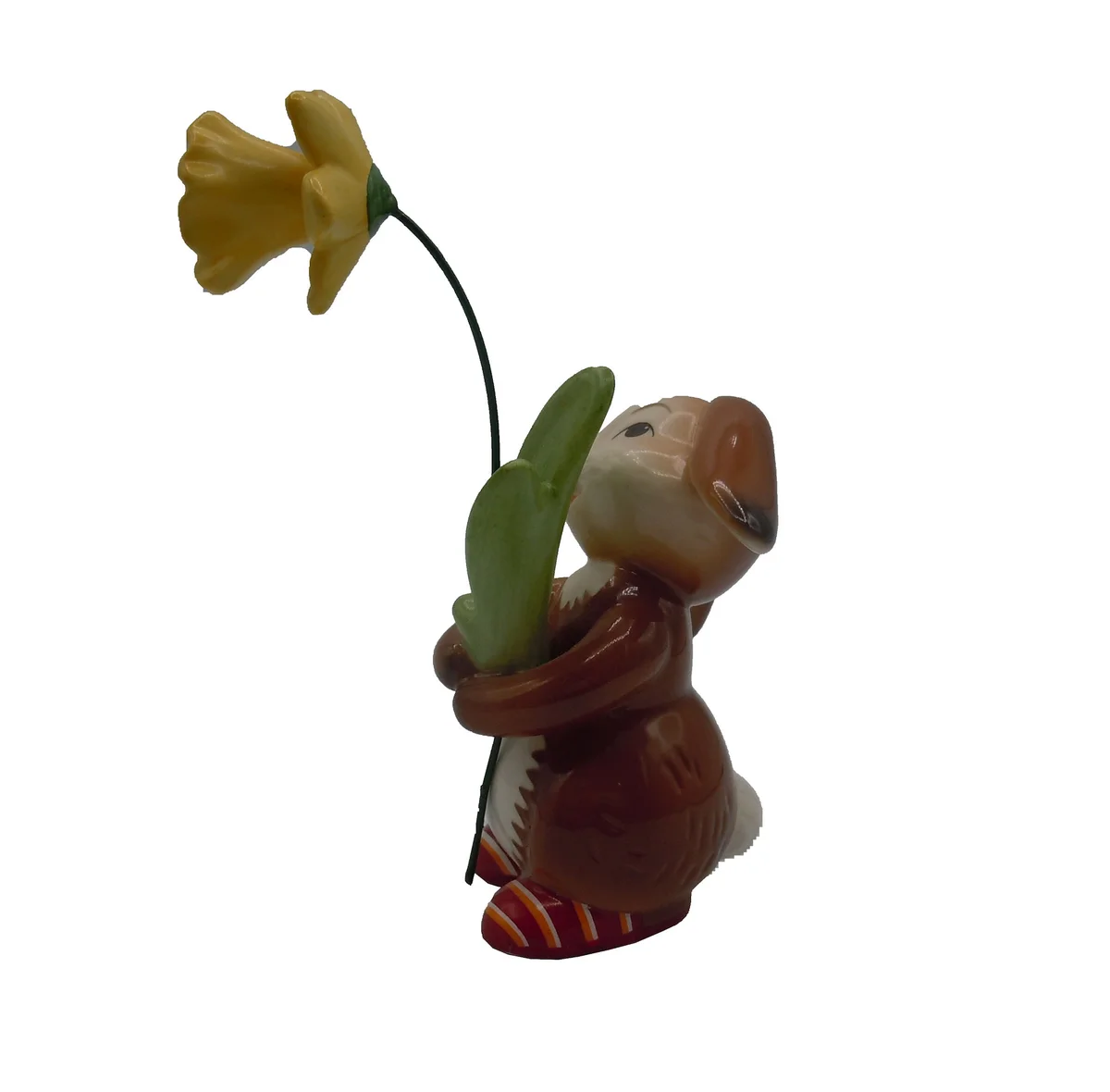 🌼🐰 Goebel Hase mit Narzisse 12 cm – Blumenhase aus Keramik