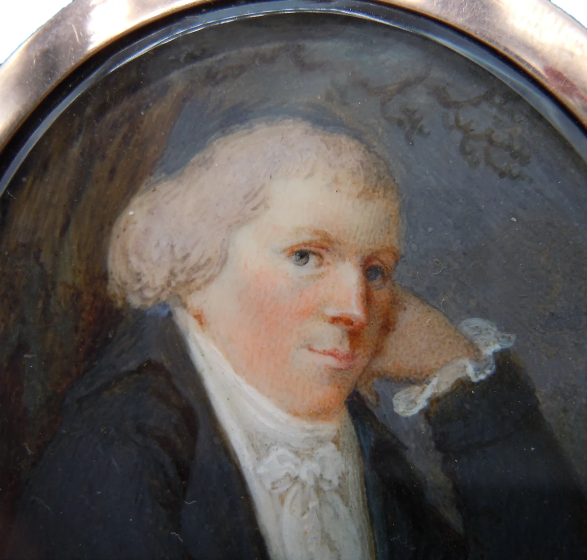 Doppel Gemälde Miniatur mit Rotgold Montur ca 1789