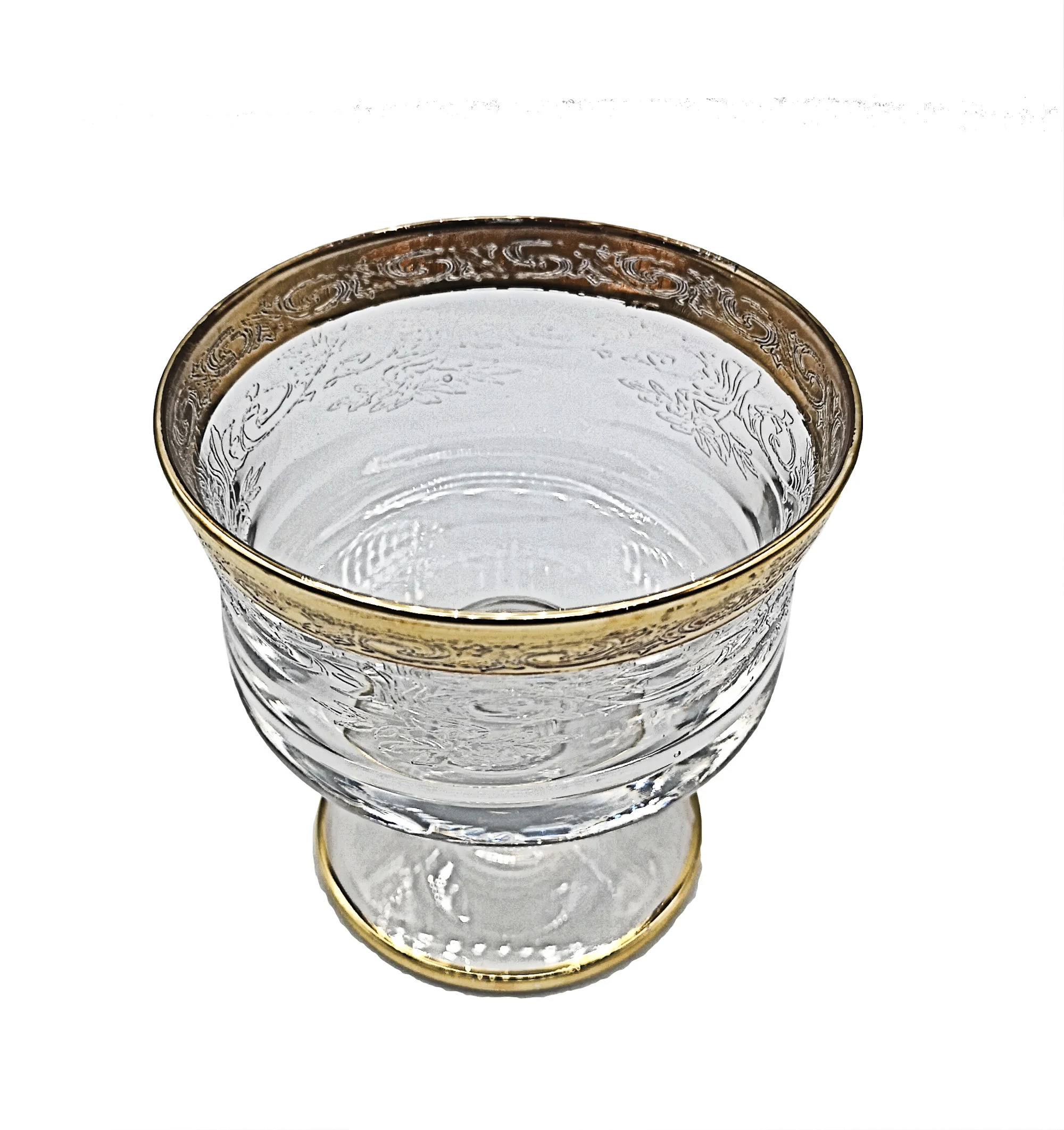 Glamouröse Murano Medici Goldrandgläser Sekt / Champagner / Dessert Schale 2