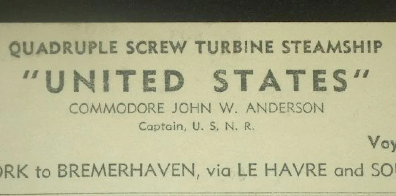 Souvenir-Log der S.S. United States von 1960