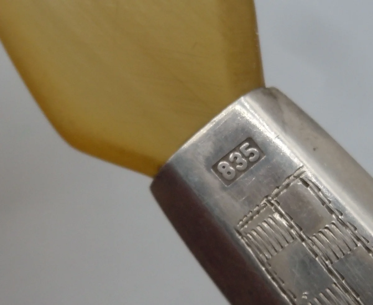 Eleganter Tortenheber aus 835er Silber & Horn – Deutsches Handwerk um 1930