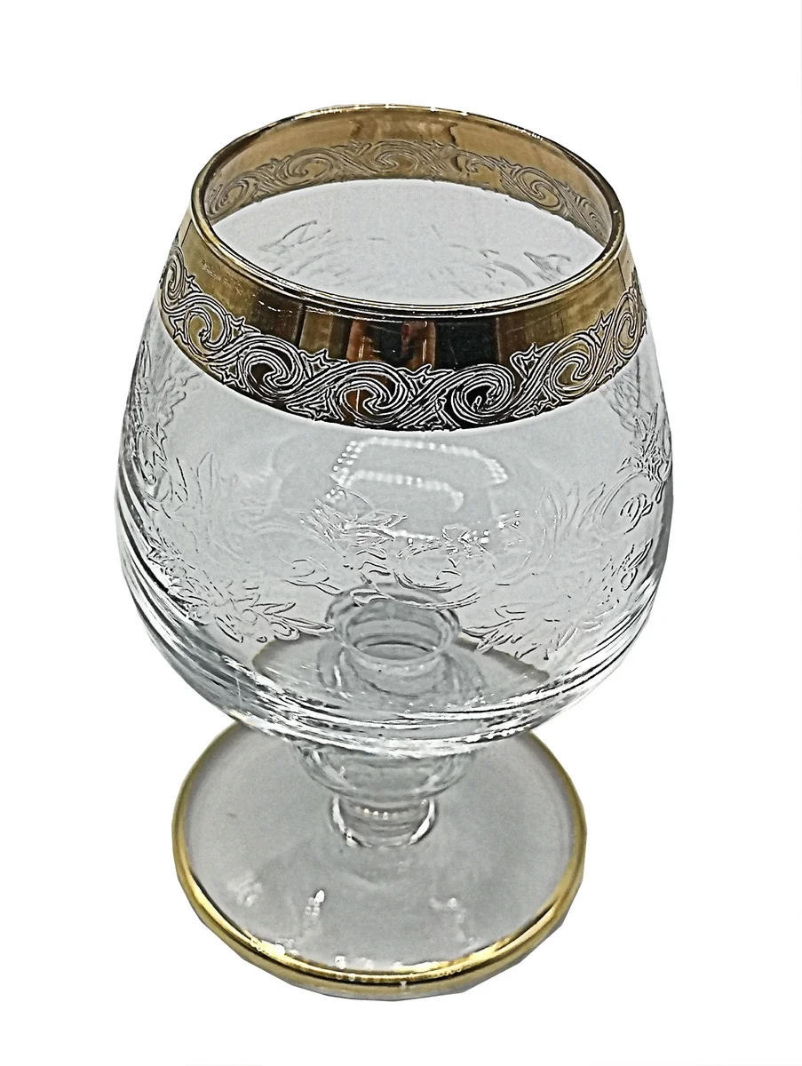 Glamouröse Murano Medici Goldrandgläser Cognac Glas