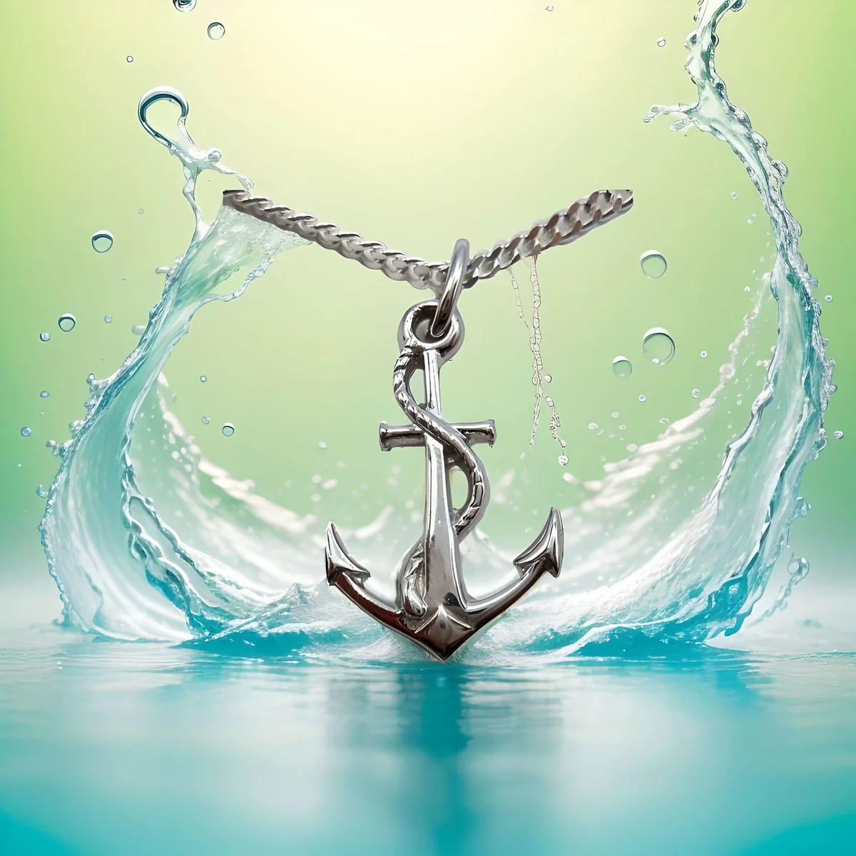 925 Silber Anker-Anhänger an 44 cm Flachpanzerkette – Rhodiniert & Symbolisch