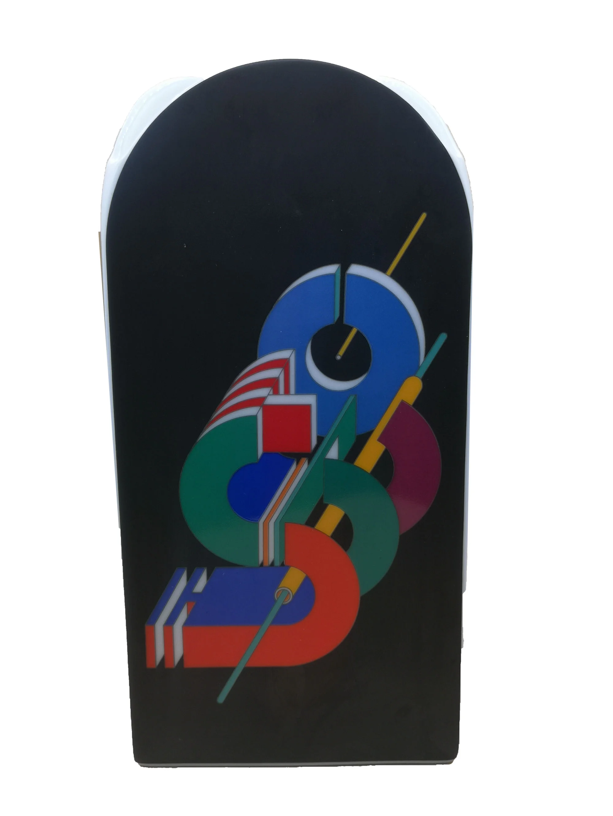 Rosenthal Designervase Marcello Morandini Alphabet – Ikonische Porzellanvase der 80er Jahre 28 cm - schwarz - Buchstabe R+S 5
