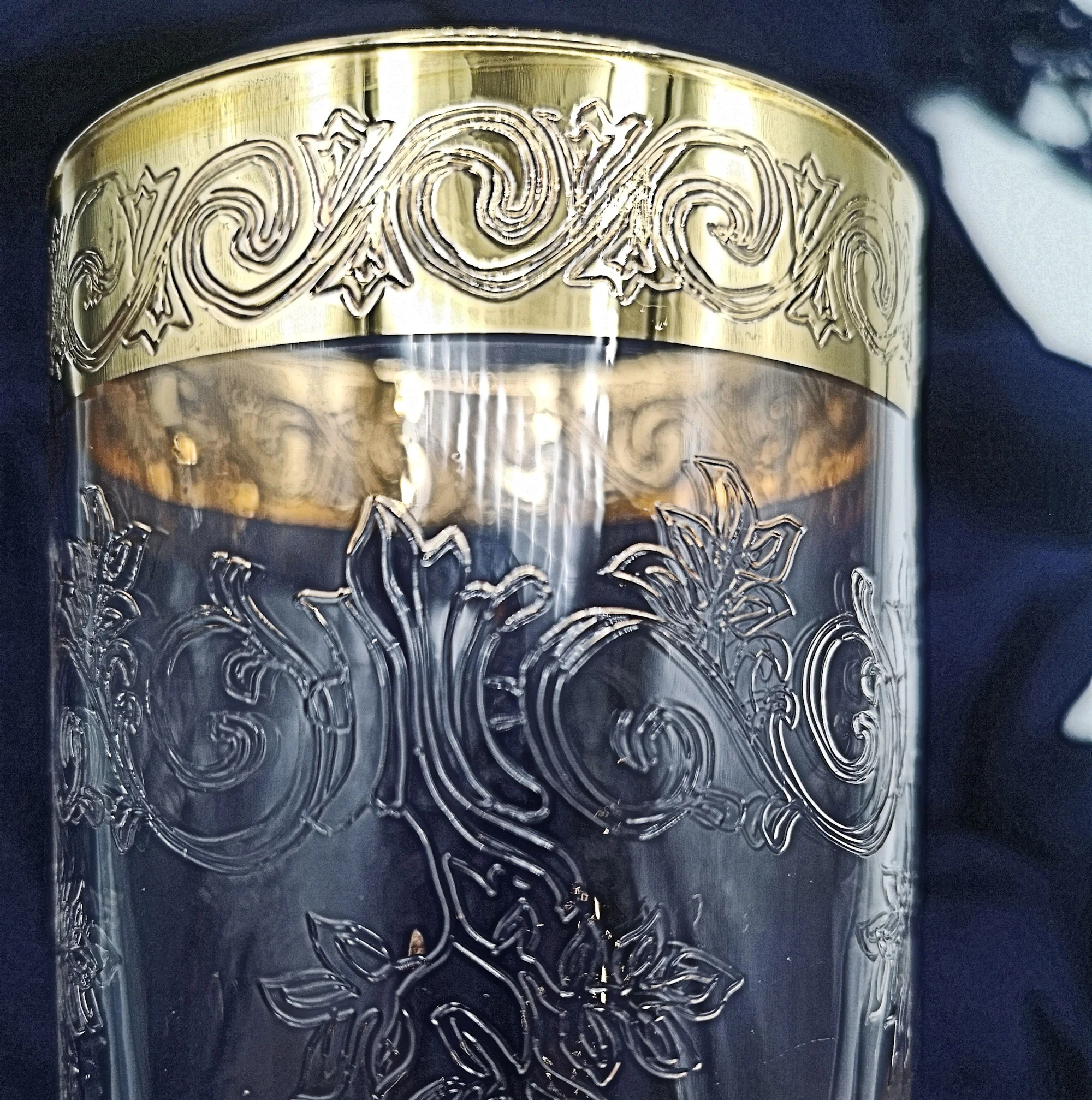 Glamouröse Murano Medici Goldrandgläser Wasser / Longdrink Glas 1