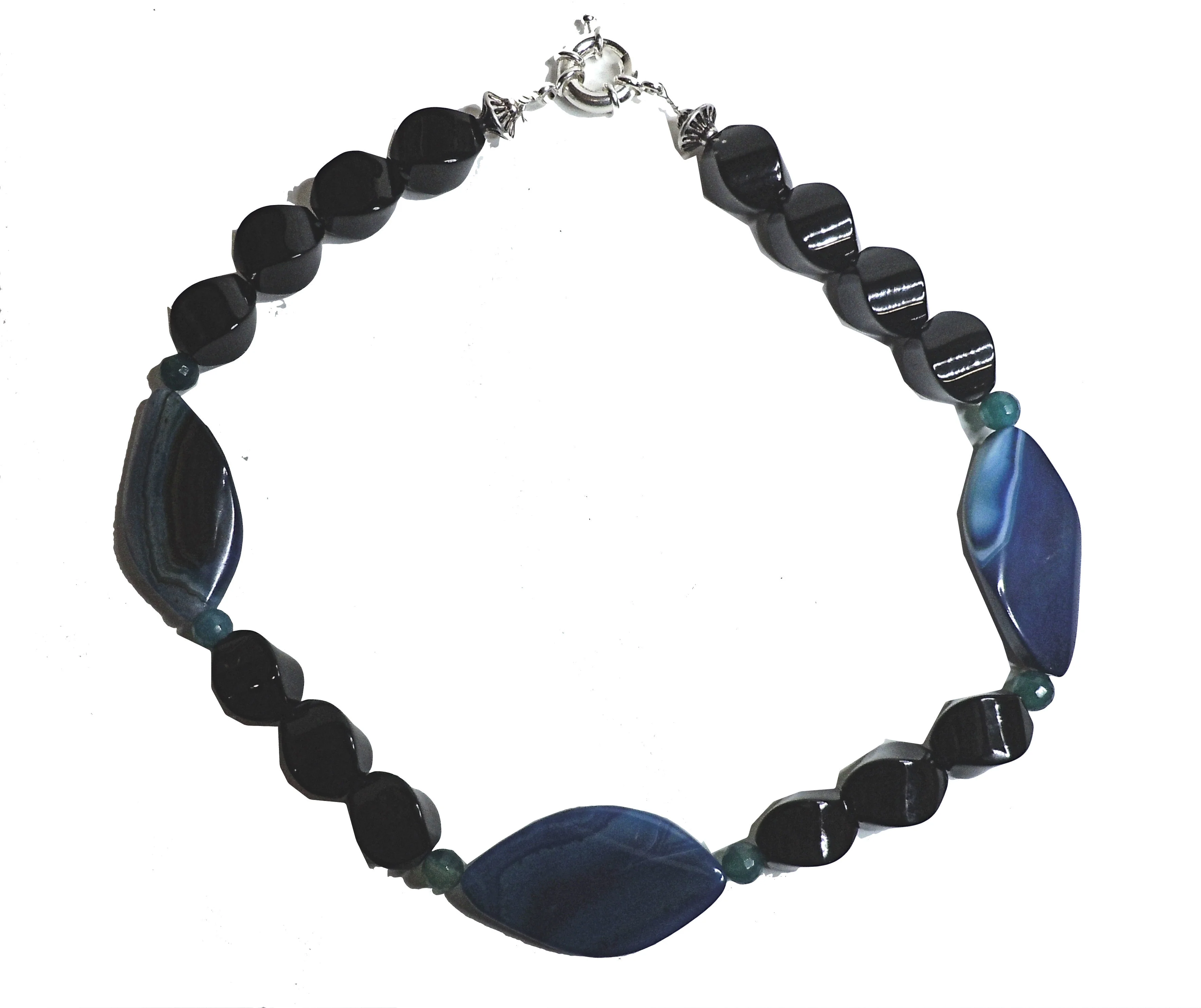 Night Sky - Auffällige Achat Kette / Collier - L55 3