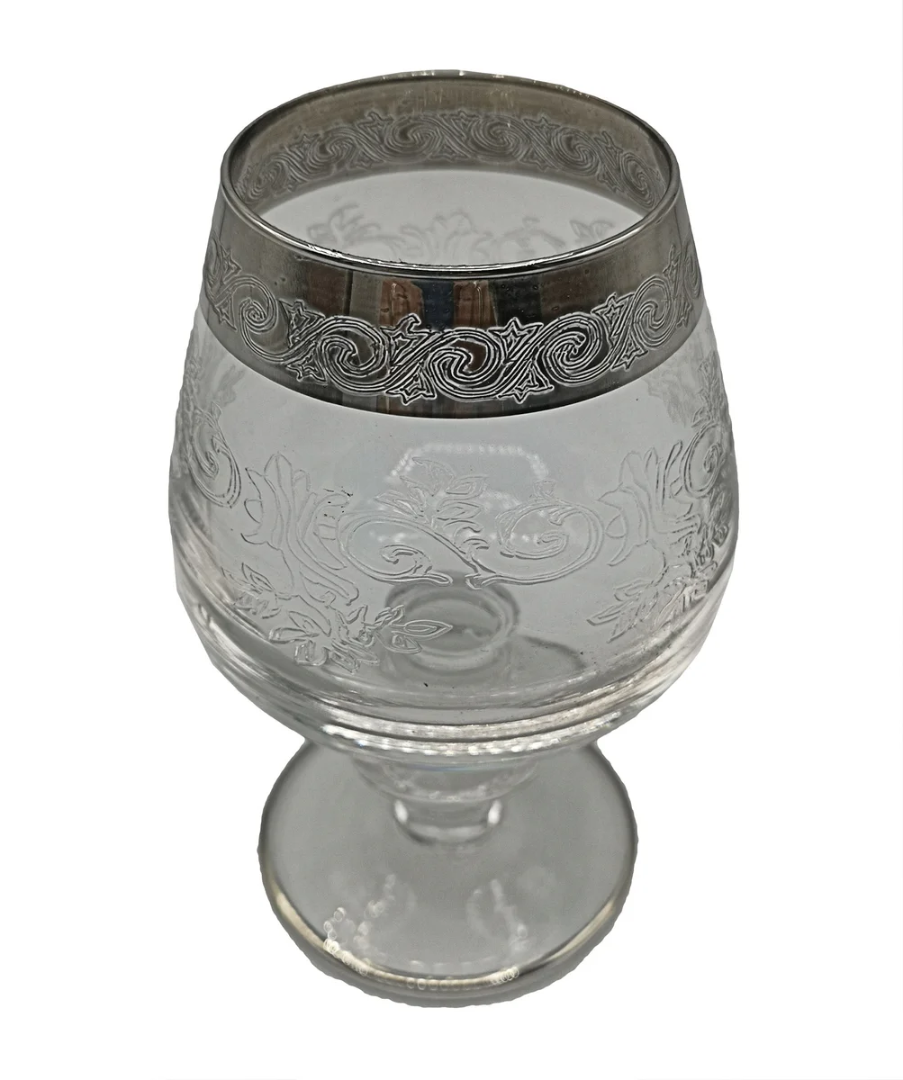 Glamouröse Murano Medici Platinrandgläser Cognac Glas