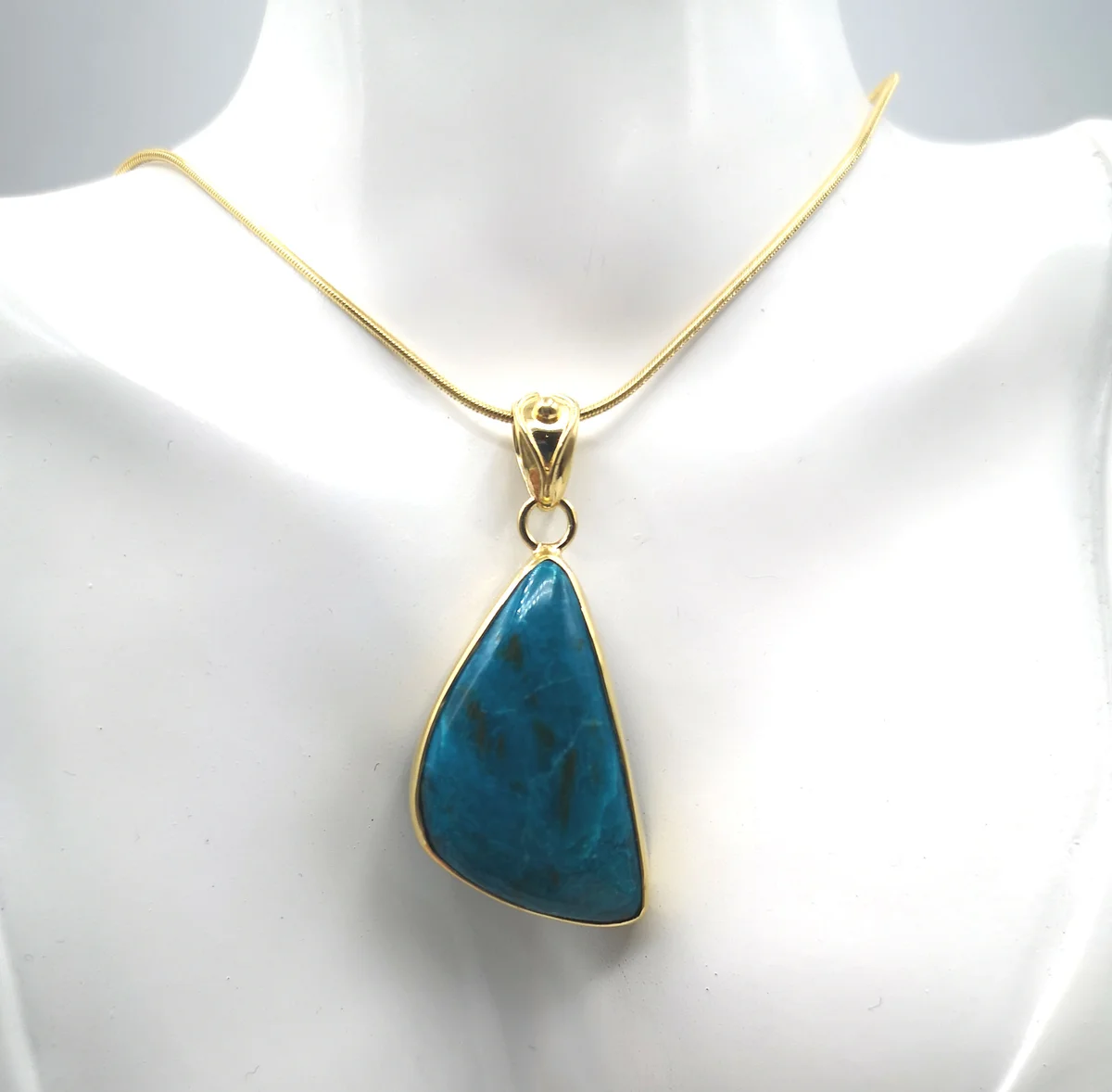 Unglaublicher Atacama Opal gefaßt in Silber vergoldet Collier