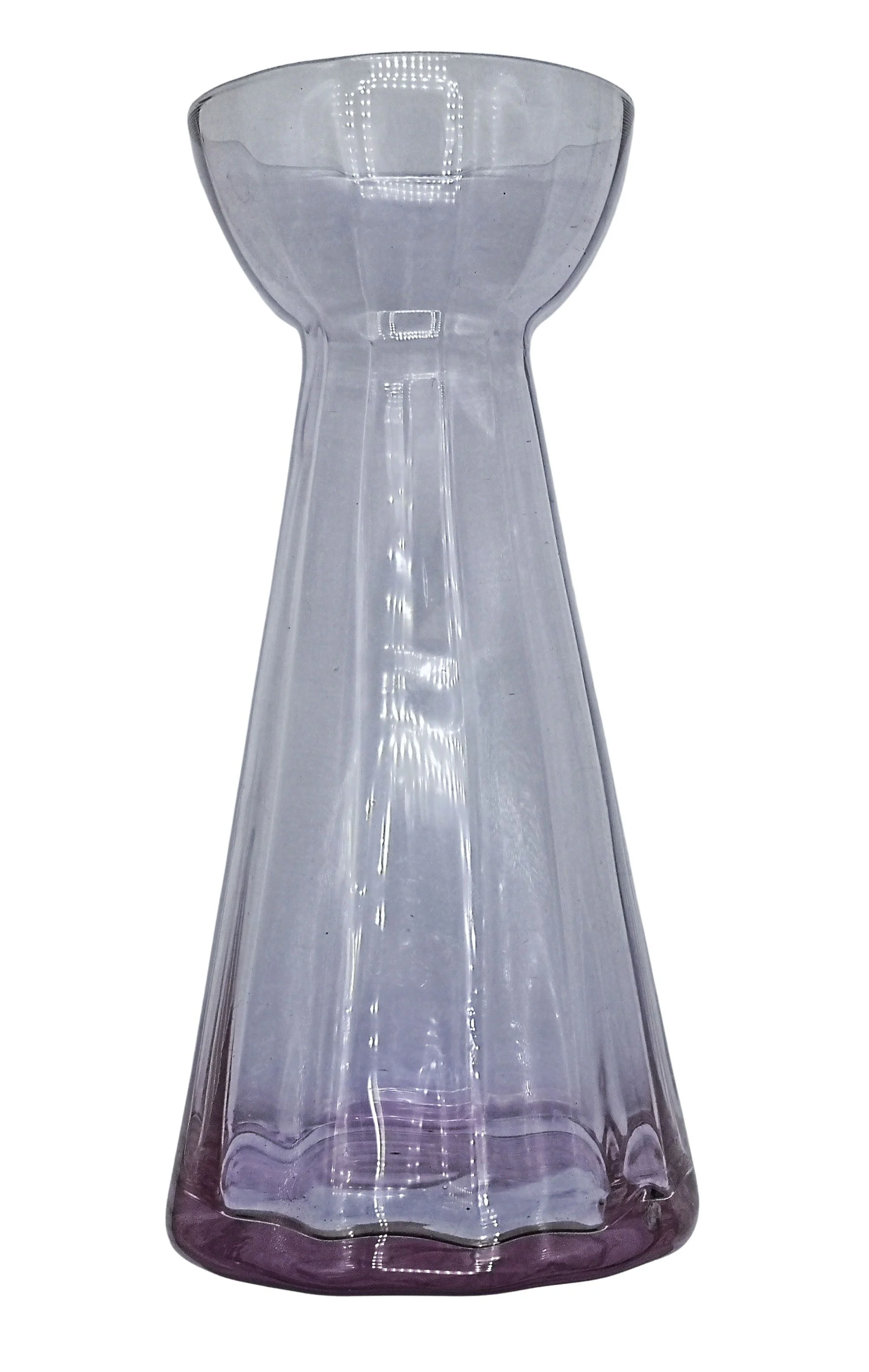 AR DECO mundgeblasene Hyazinth Vase 1900–1920 – 18–20 cm hoch – Antikes Original in klassischer Sanduhr-Form 2 Amethyst (Lila) Höhe 19,5 cm 3