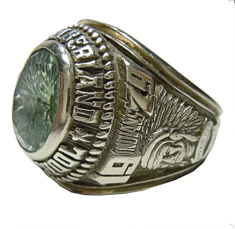 High School Ring 10K Weißgold Herff Jones von 1979 Virginia RG62  US10