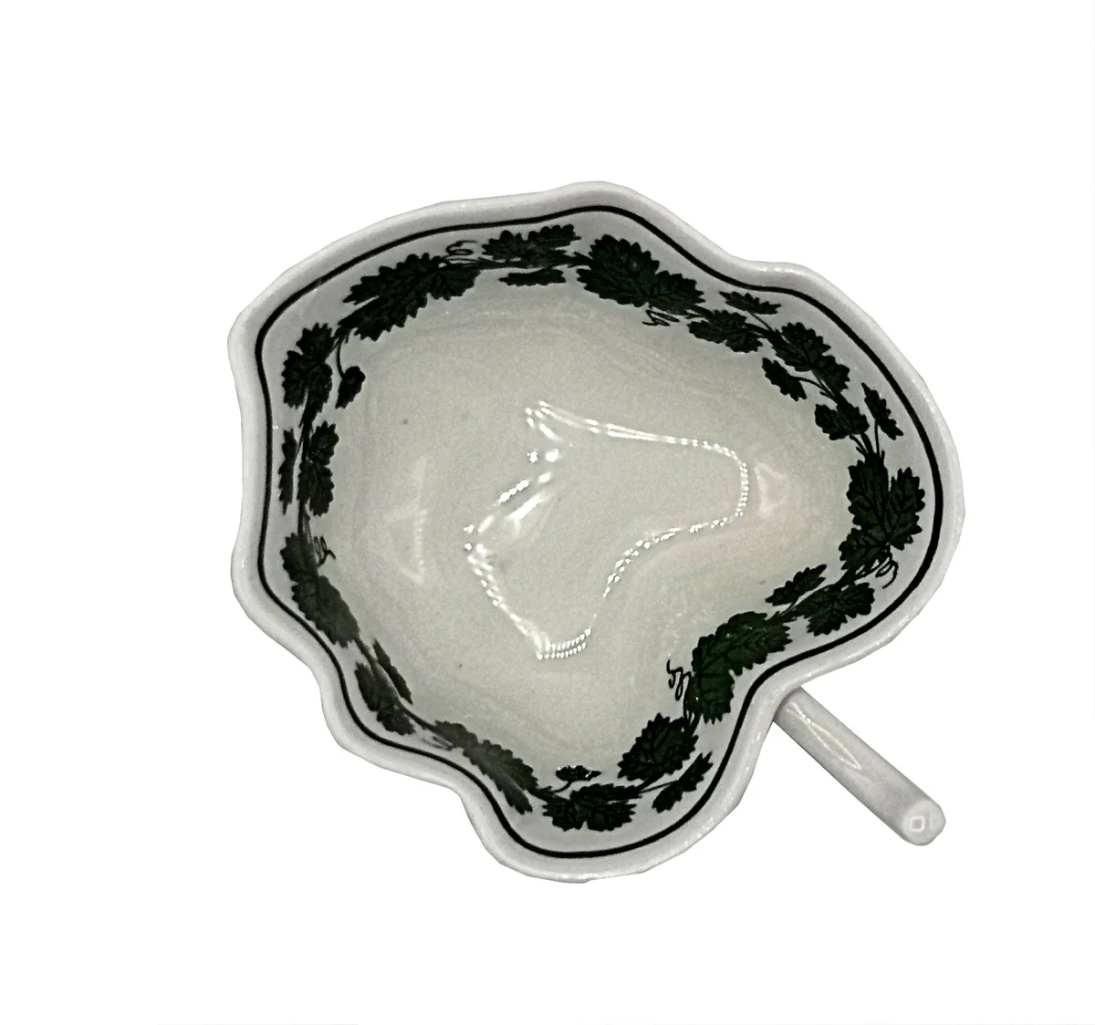 Meissen Salzgefäß Voller grüner Weinkranz mit weißem Rande 1924-34