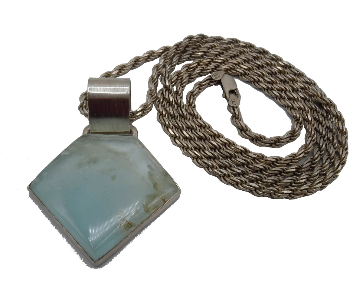 Modernistischer Silberanhänger mit Bergkristall – Unikat mit 925er Kette (Milor Italy)