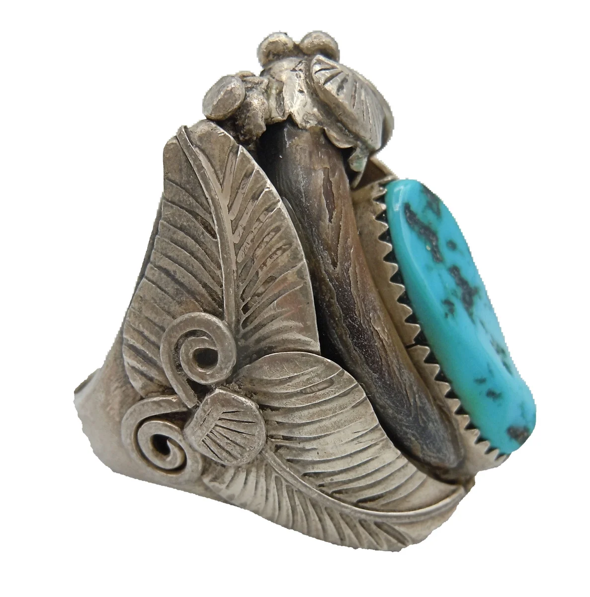 Sterling Silber Ring mit Kingsman Türkis und Adlerkralle RG67
