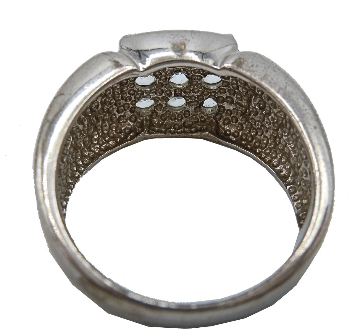 Modernistischer 925 Silberring mit 9 Aquamarinen – Ringgröße 62